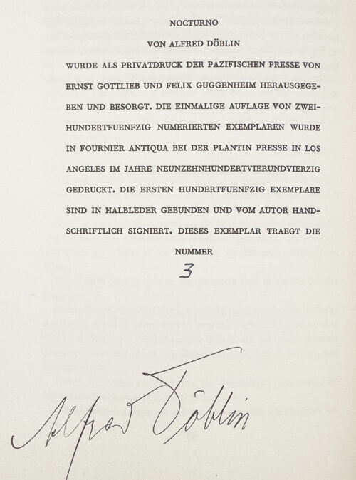 detail from book page signed by Alfed Doeblin