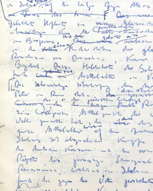 detail of handwriting from Peter Bamm bound manuscript