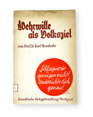 cover of book Wehrwille als Volksziel