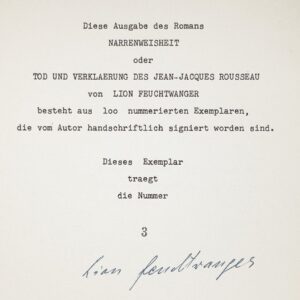 Securing Feuchtwanger’s Copyright