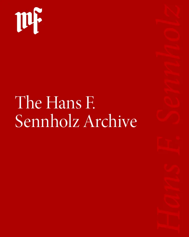 Catalogue Cover for The Hans F. Sennholz Archive by Mark Funke Bookseller