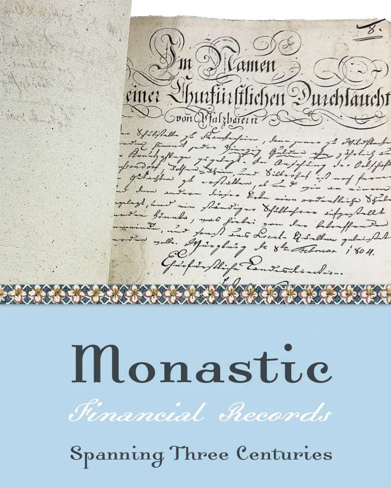 Catalogue Cover for Monastic Financial Records by Mark Funke Bookseller